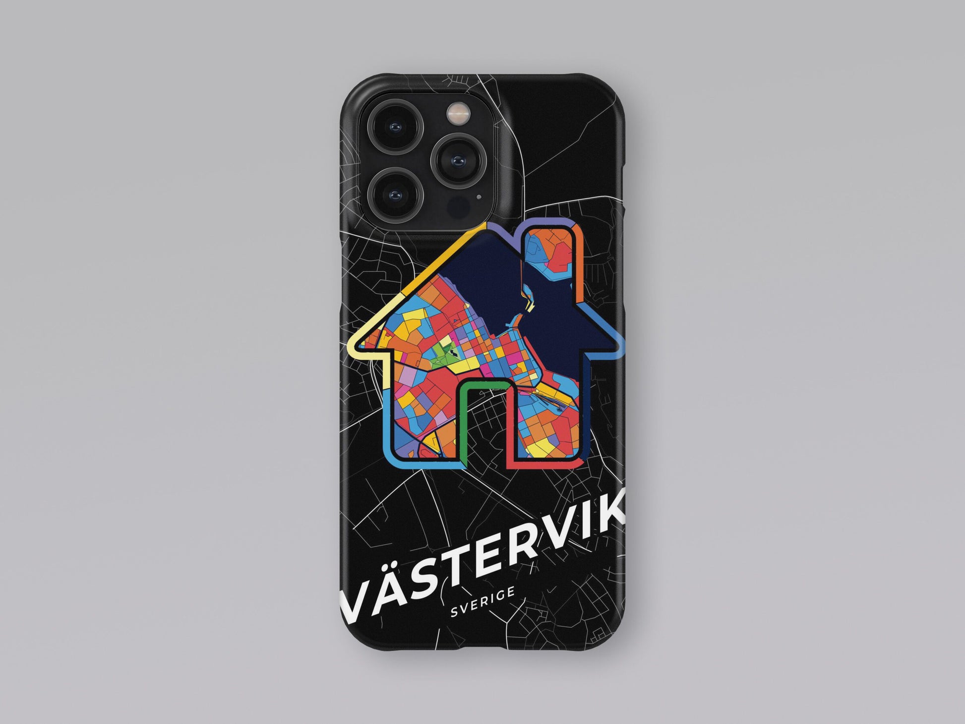 Västervik Sweden slim phone case with colorful icon 3