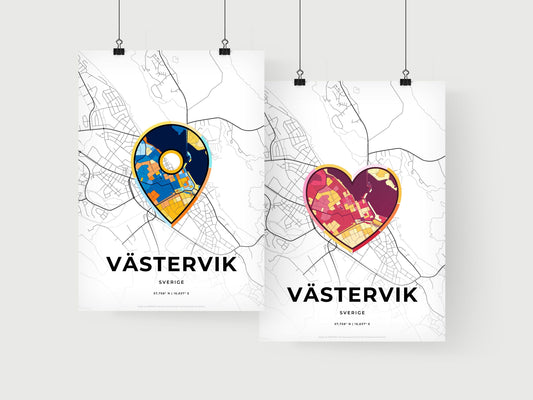 Västervik Sweden art print for couples