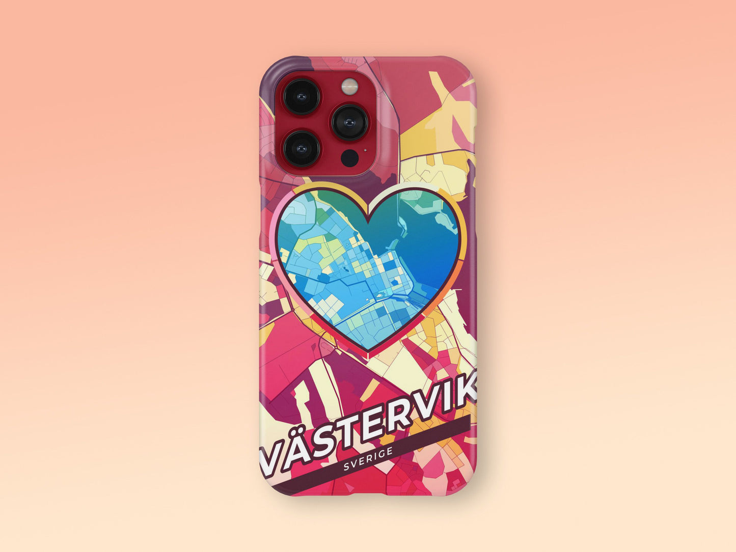 Västervik Sweden slim phone case with colorful icon 2