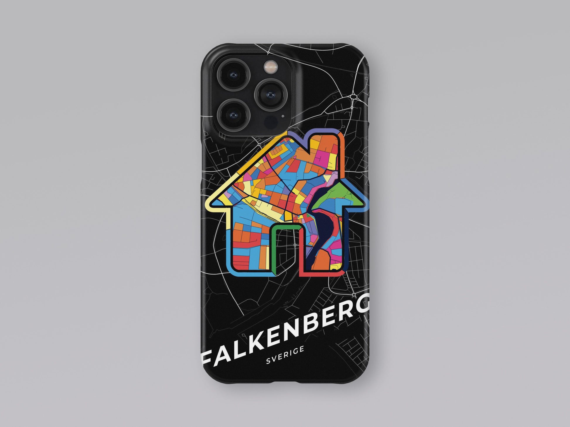 Falkenberg Sweden slim phone case with colorful icon. Birthday, wedding or housewarming gift. Couple match cases. 3