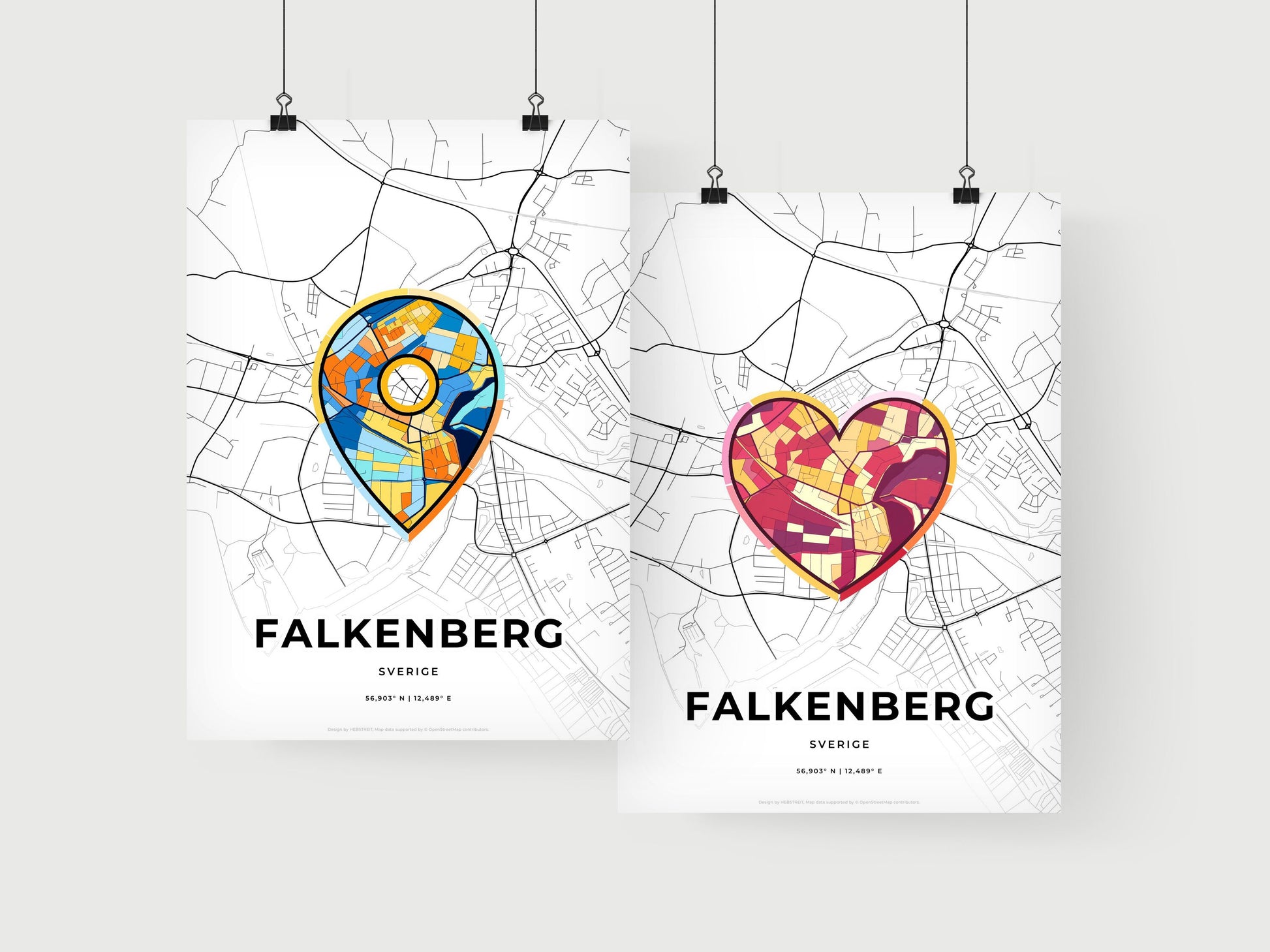 Falkenberg Sweden art print for couples