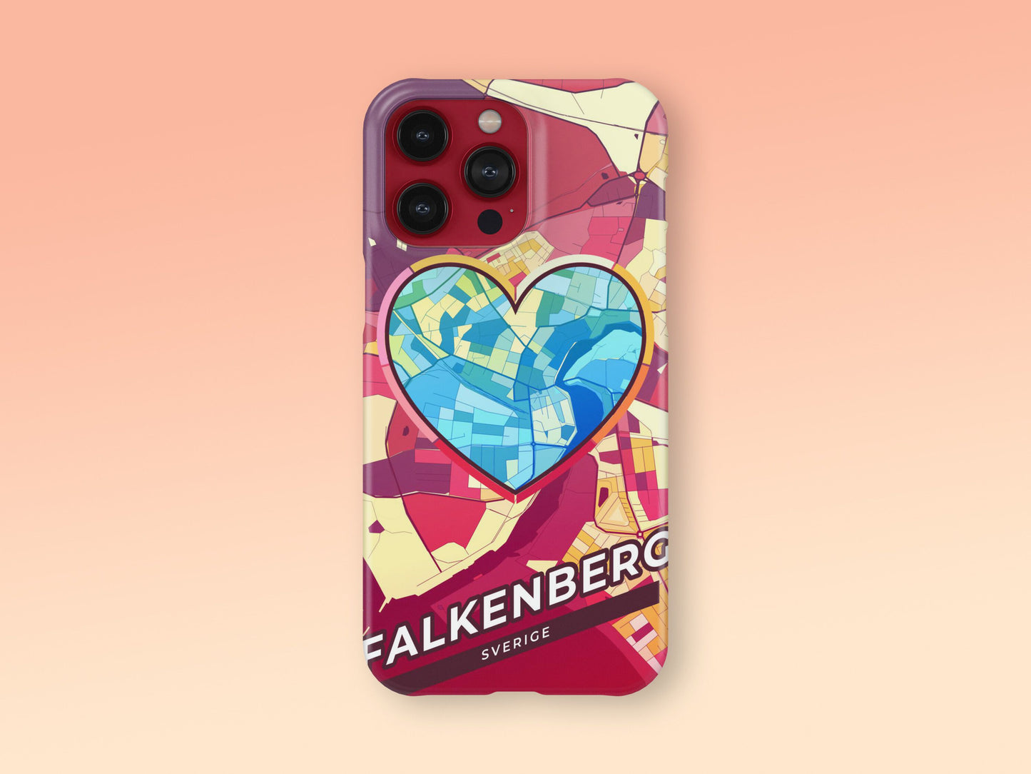 Falkenberg Sweden slim phone case with colorful icon. Birthday, wedding or housewarming gift. Couple match cases. 2