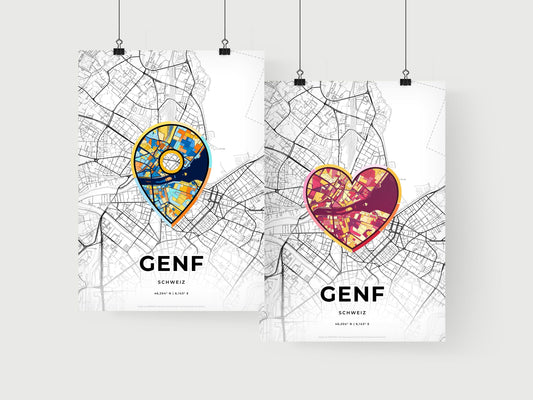 Geneva Switzerland art print for couples