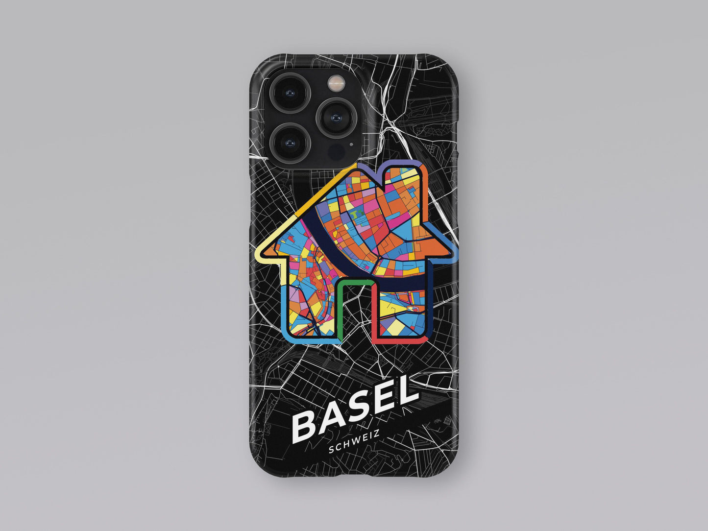 Basel Switzerland slim phone case with colorful icon. Birthday, wedding or housewarming gift. Couple match cases. 3