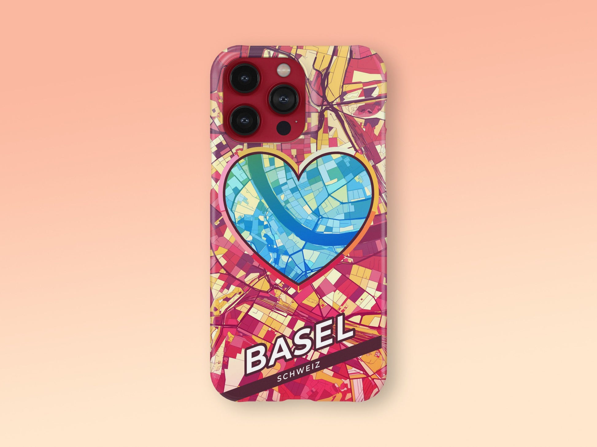 Basel Switzerland slim phone case with colorful icon. Birthday, wedding or housewarming gift. Couple match cases. 2