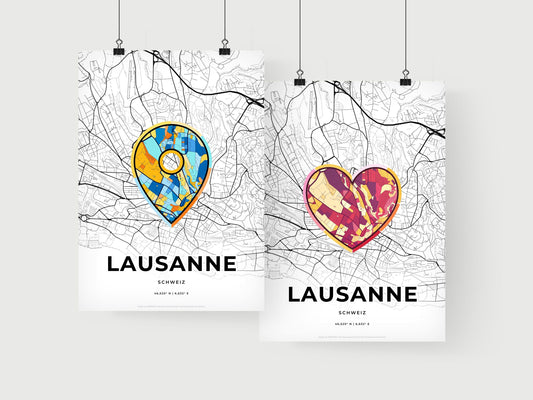 Lausanne Switzerland art print for couples