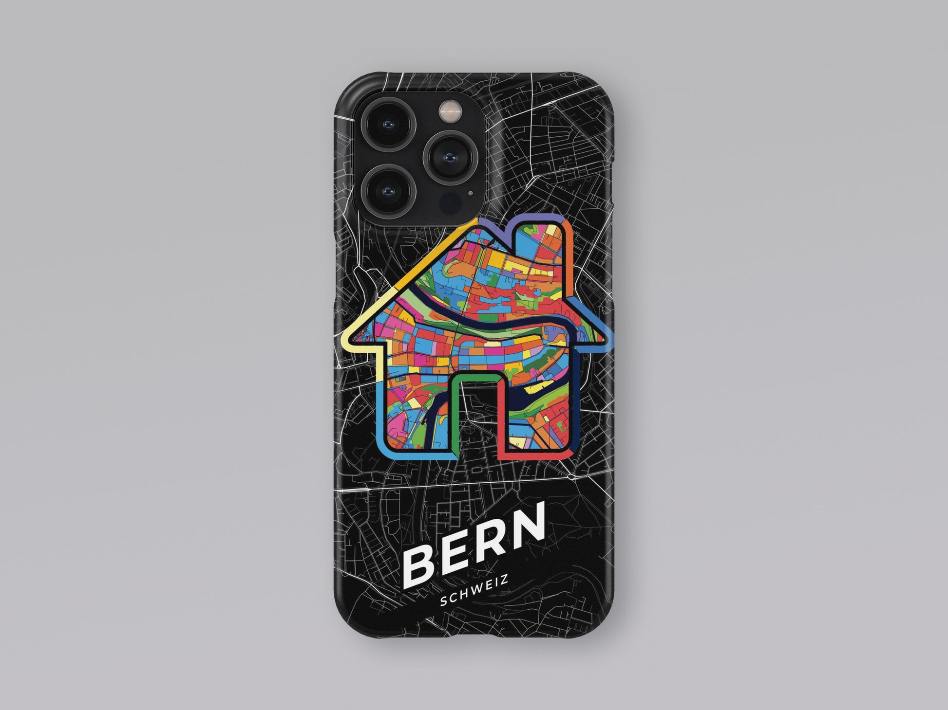 Bern Switzerland slim phone case with colorful icon. Birthday, wedding or housewarming gift. Couple match cases. 3