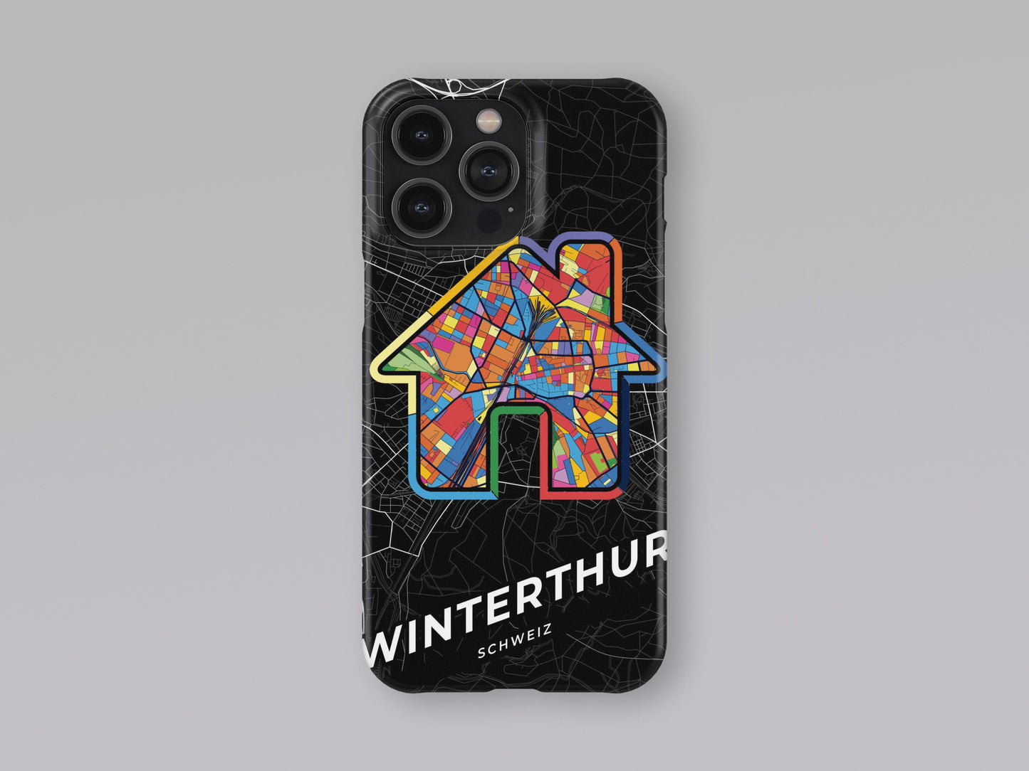 Winterthur Switzerland slim phone case with colorful icon 3