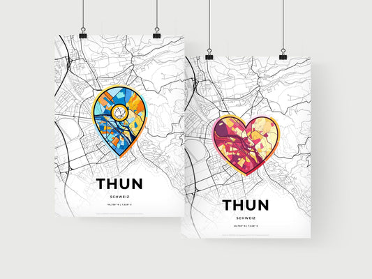 Thun Switzerland art print for couples