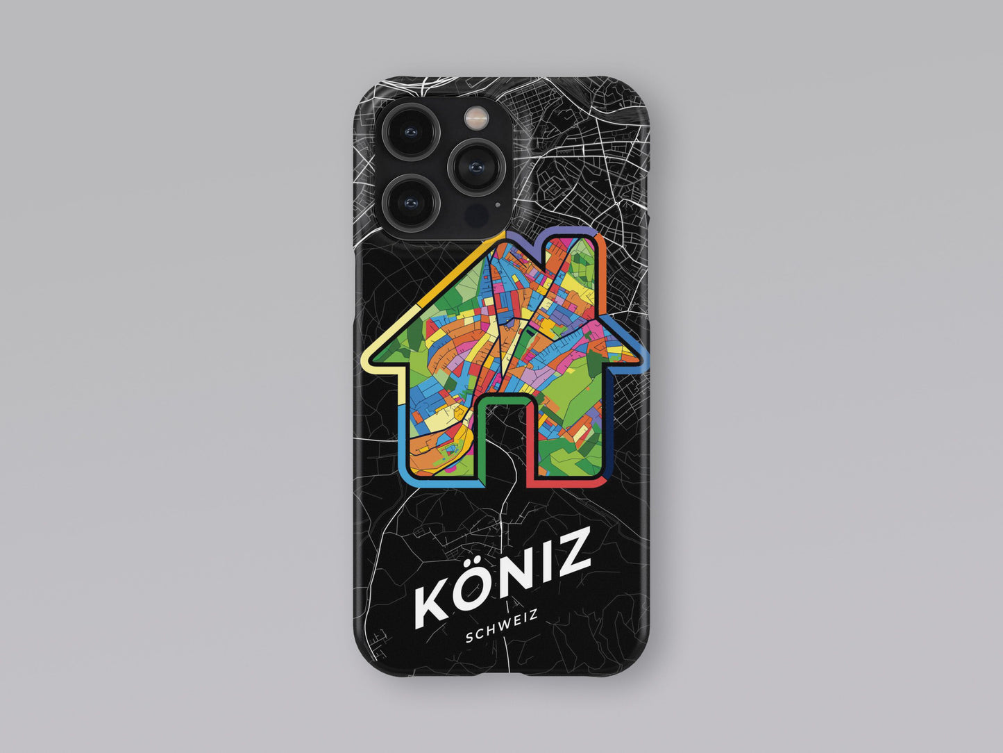 Köniz Switzerland slim phone case with colorful icon. Birthday, wedding or housewarming gift. Couple match cases. 3