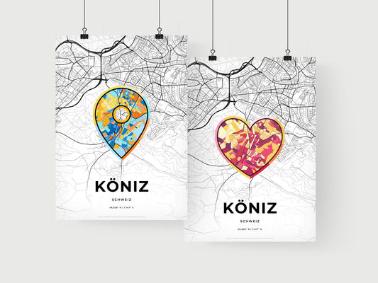Köniz Switzerland art print for couples