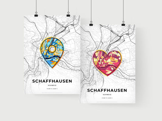 Schaffhausen Switzerland art print for couples