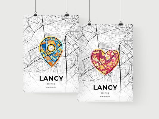 Lancy Switzerland art print for couples