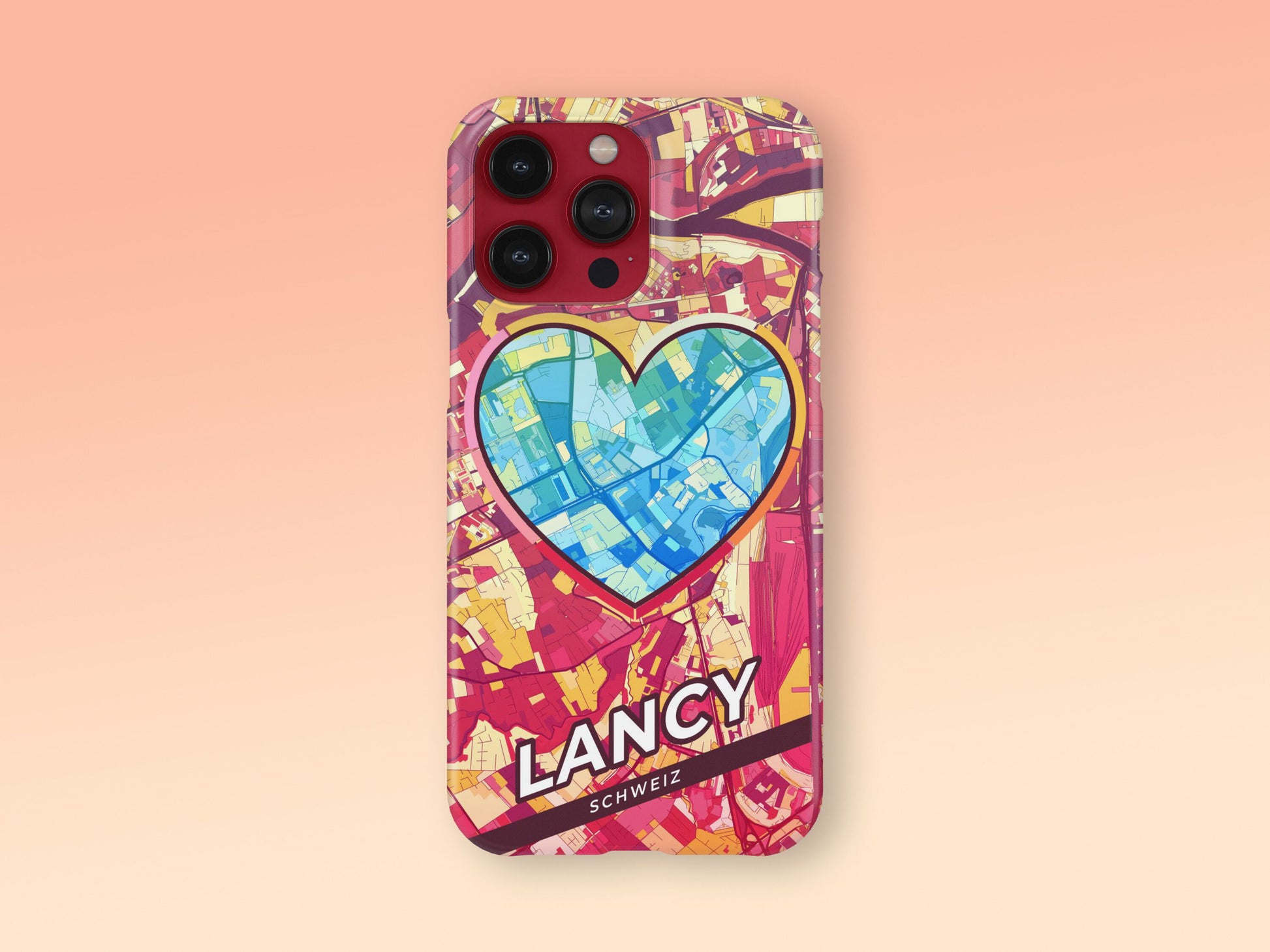 Lancy Switzerland slim phone case with colorful icon. Birthday, wedding or housewarming gift. Couple match cases. 2