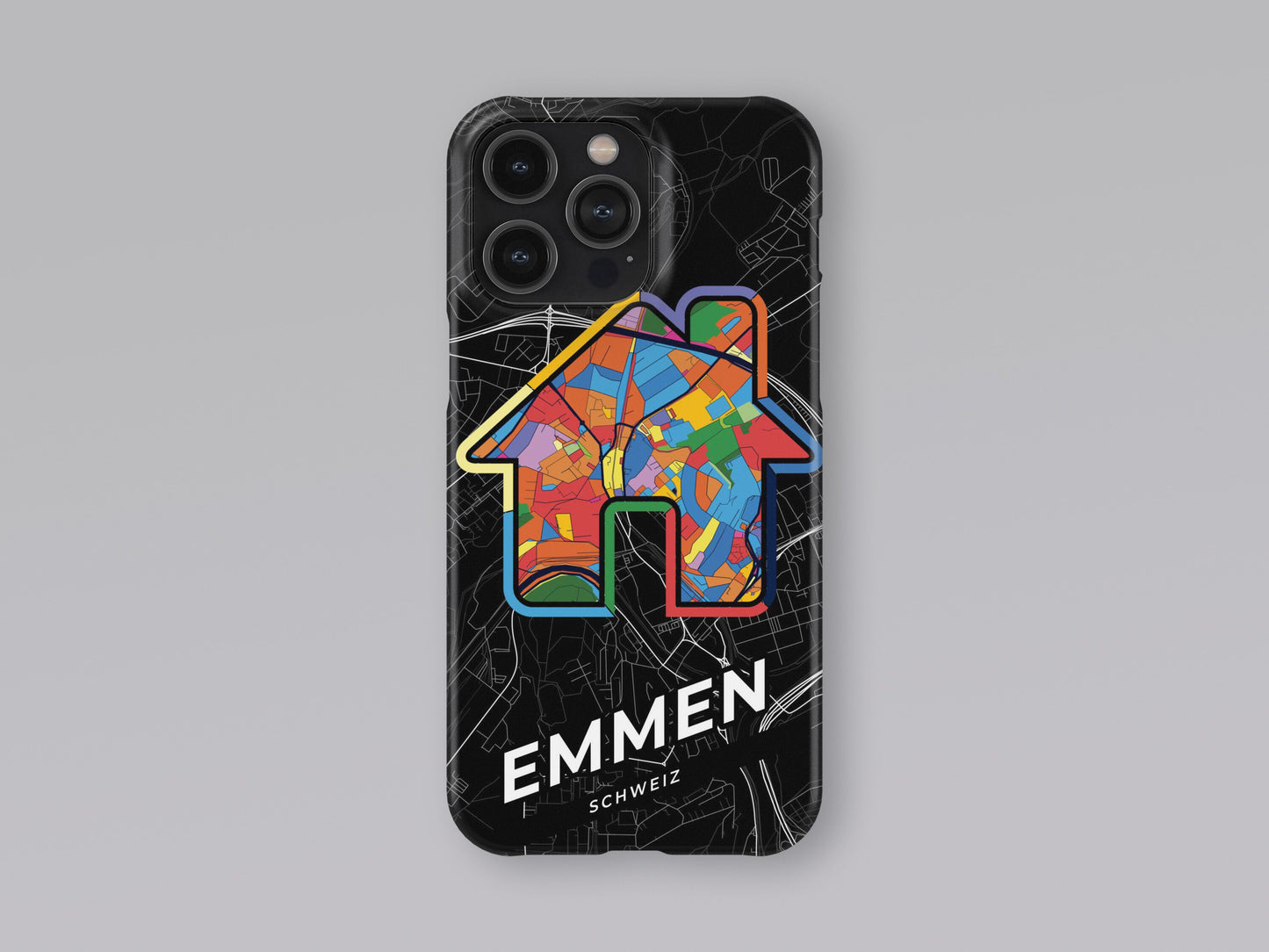Emmen Switzerland slim phone case with colorful icon. Birthday, wedding or housewarming gift. Couple match cases. 3