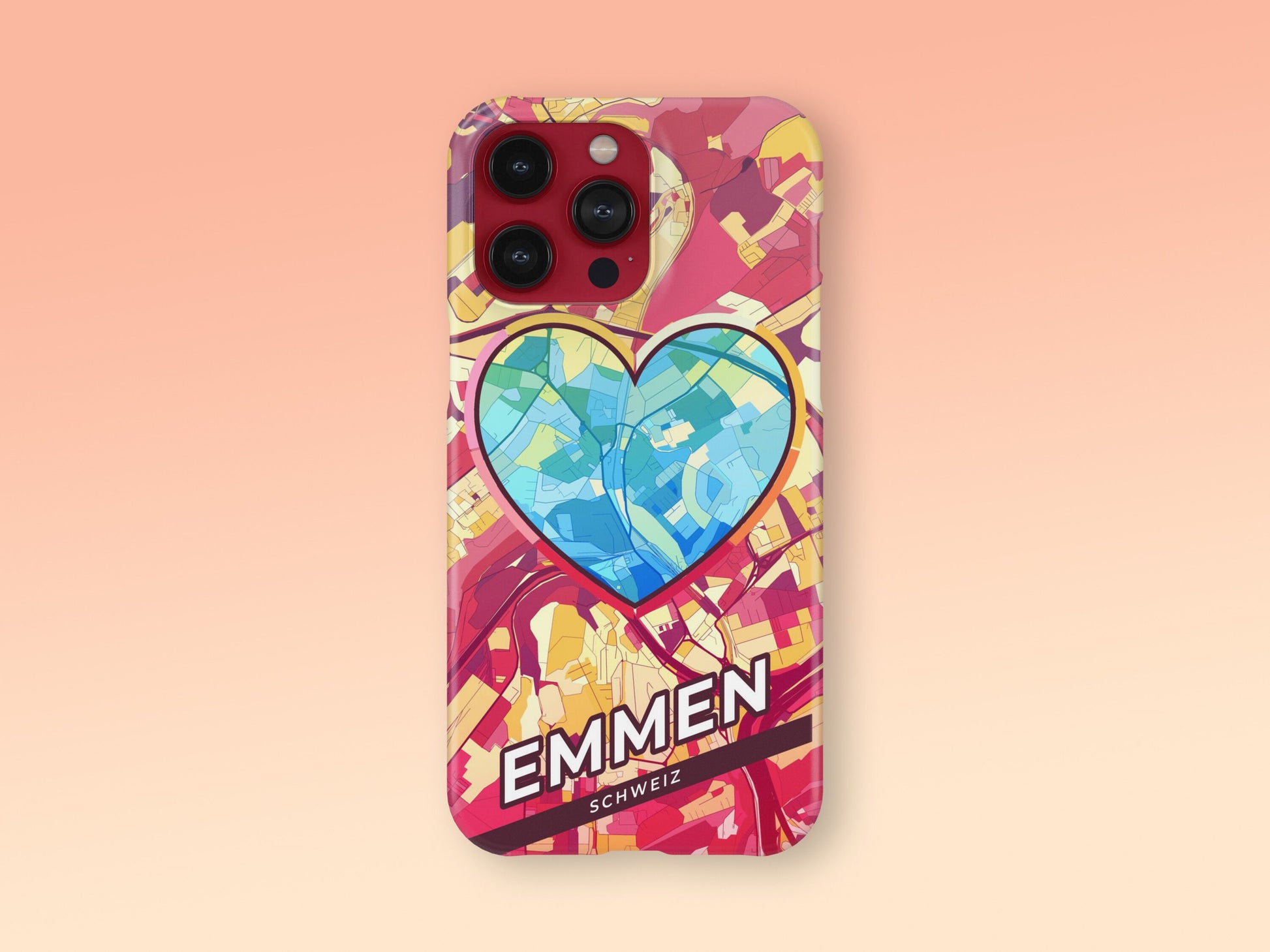Emmen Switzerland slim phone case with colorful icon. Birthday, wedding or housewarming gift. Couple match cases. 2