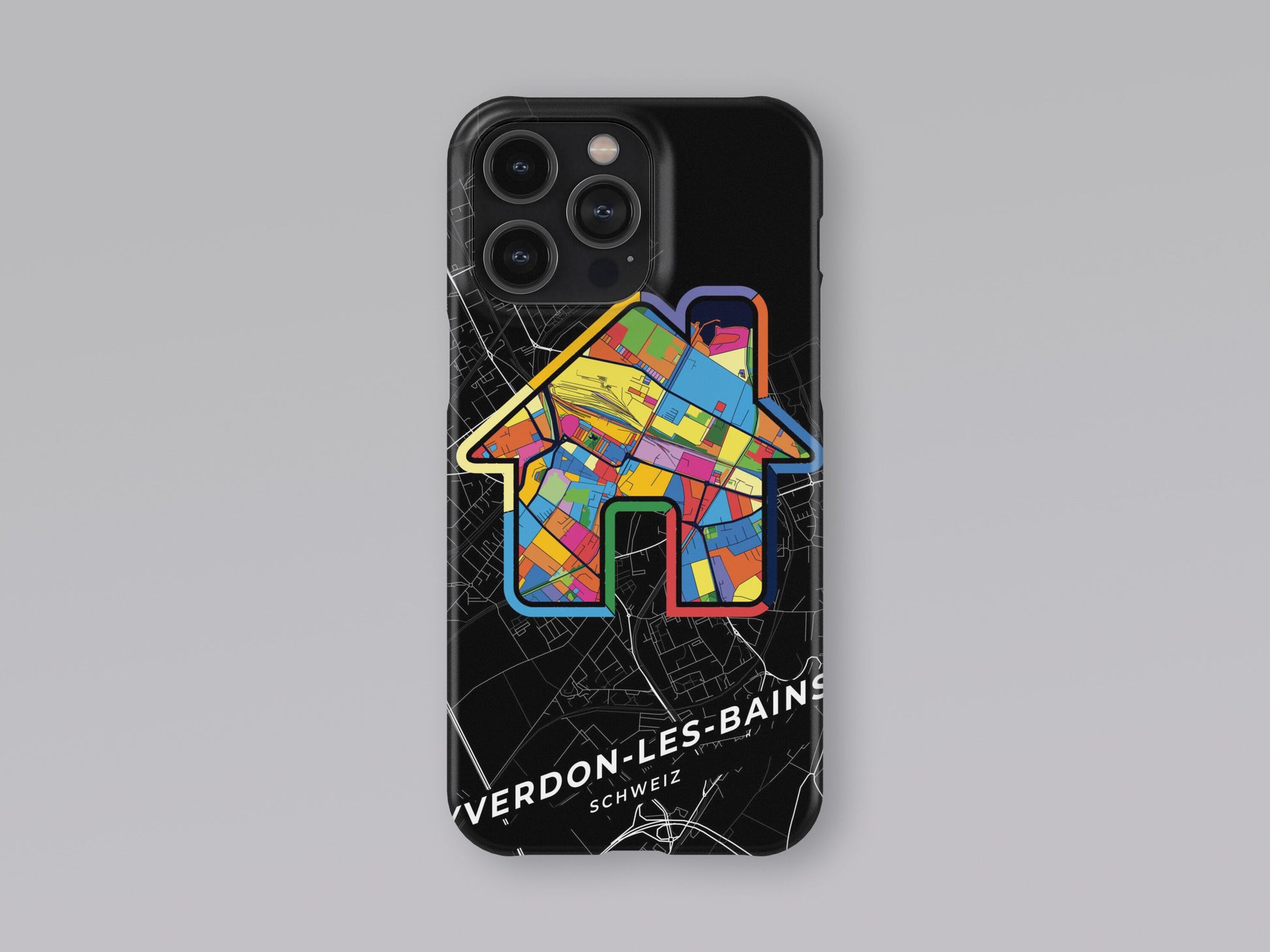 Yverdon-Les-Bains Switzerland slim phone case with colorful icon 3