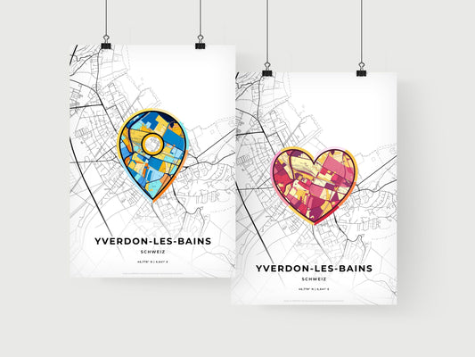 Yverdon-Les-Bains Switzerland art print for couples