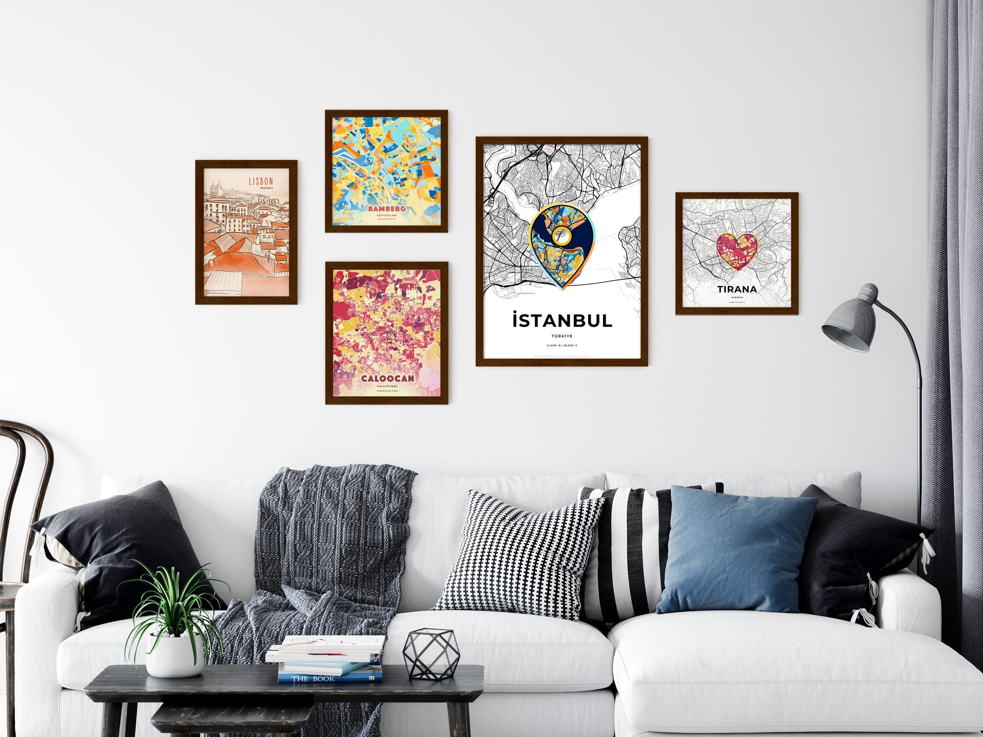 Istanbul Turkey wall art with creative maps