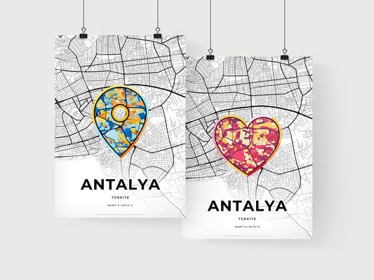 Antalya Turkey art print for couples