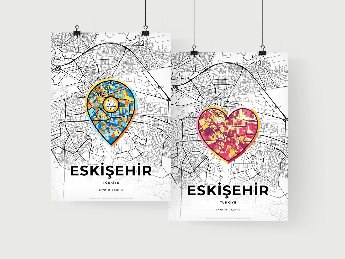 Eskişehir Turkey art print for couples