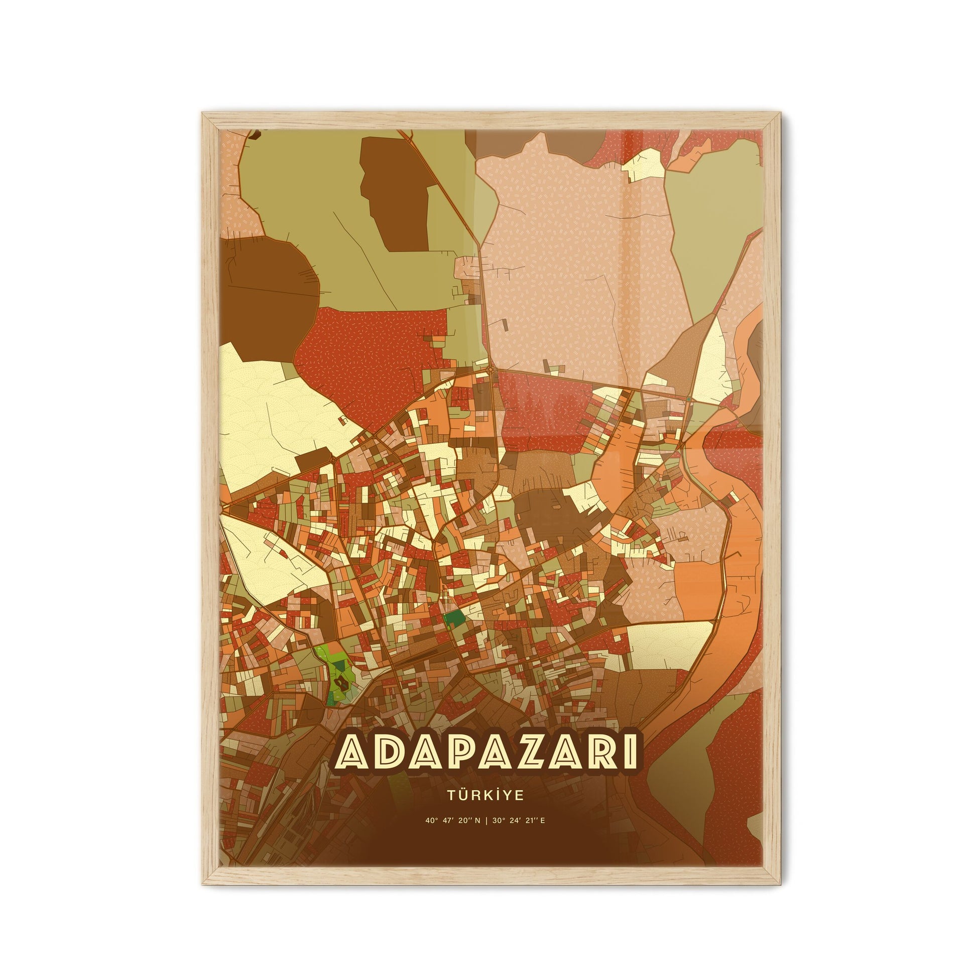 Colorful ADAPAZARI TURKEY Fine Art Map Farmhouse