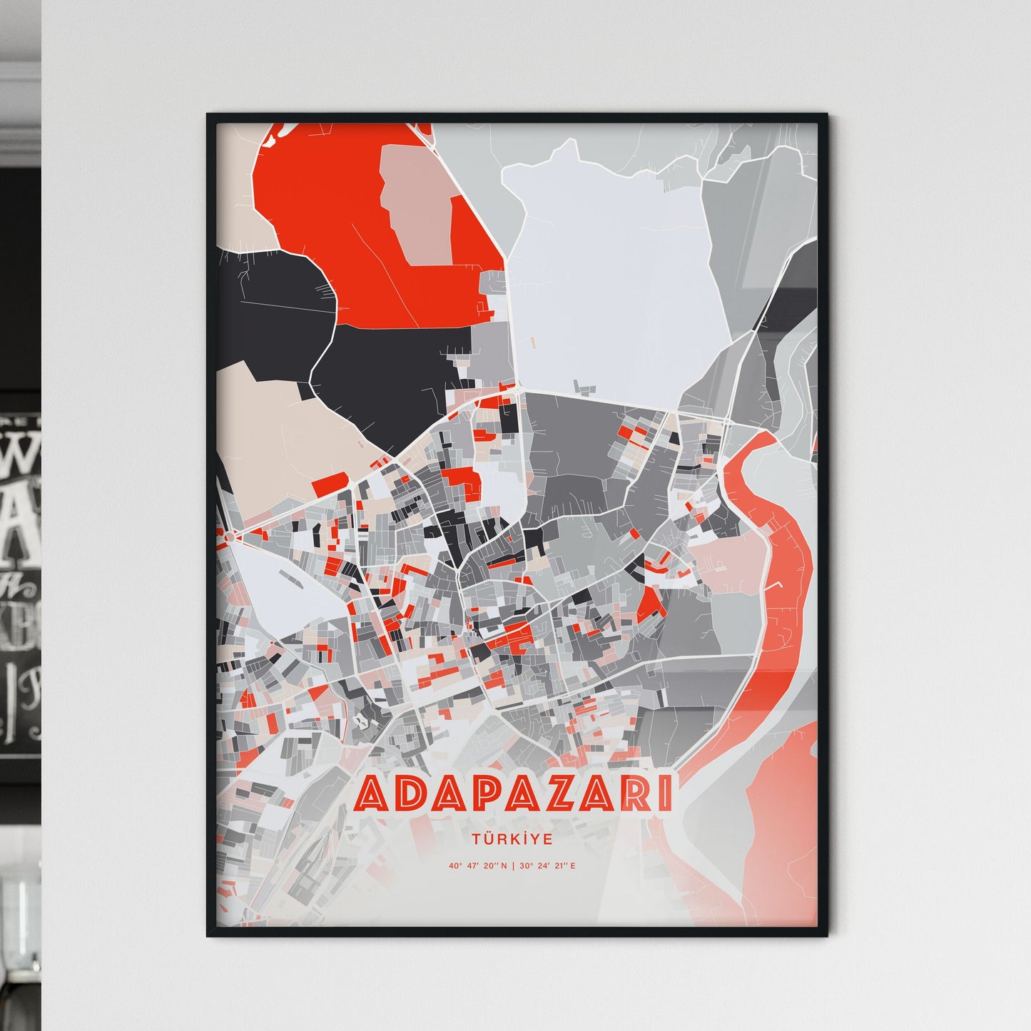 Colorful ADAPAZARI TURKEY Fine Art Map Modern