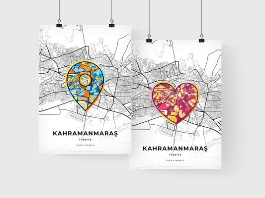 Kahramanmaraş Turkey art print for couples