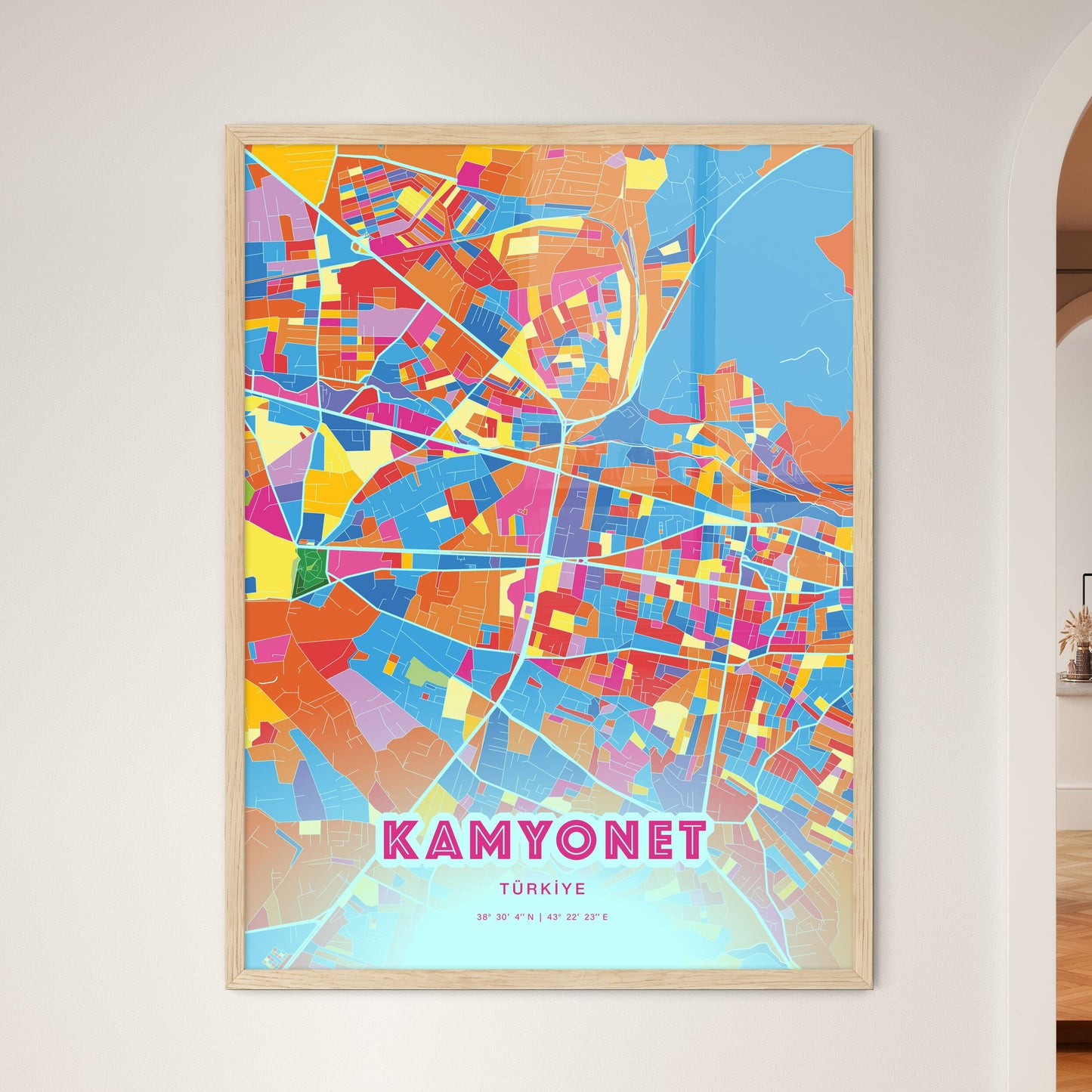 Colorful VAN TURKEY Fine Art Map Crazy Colors