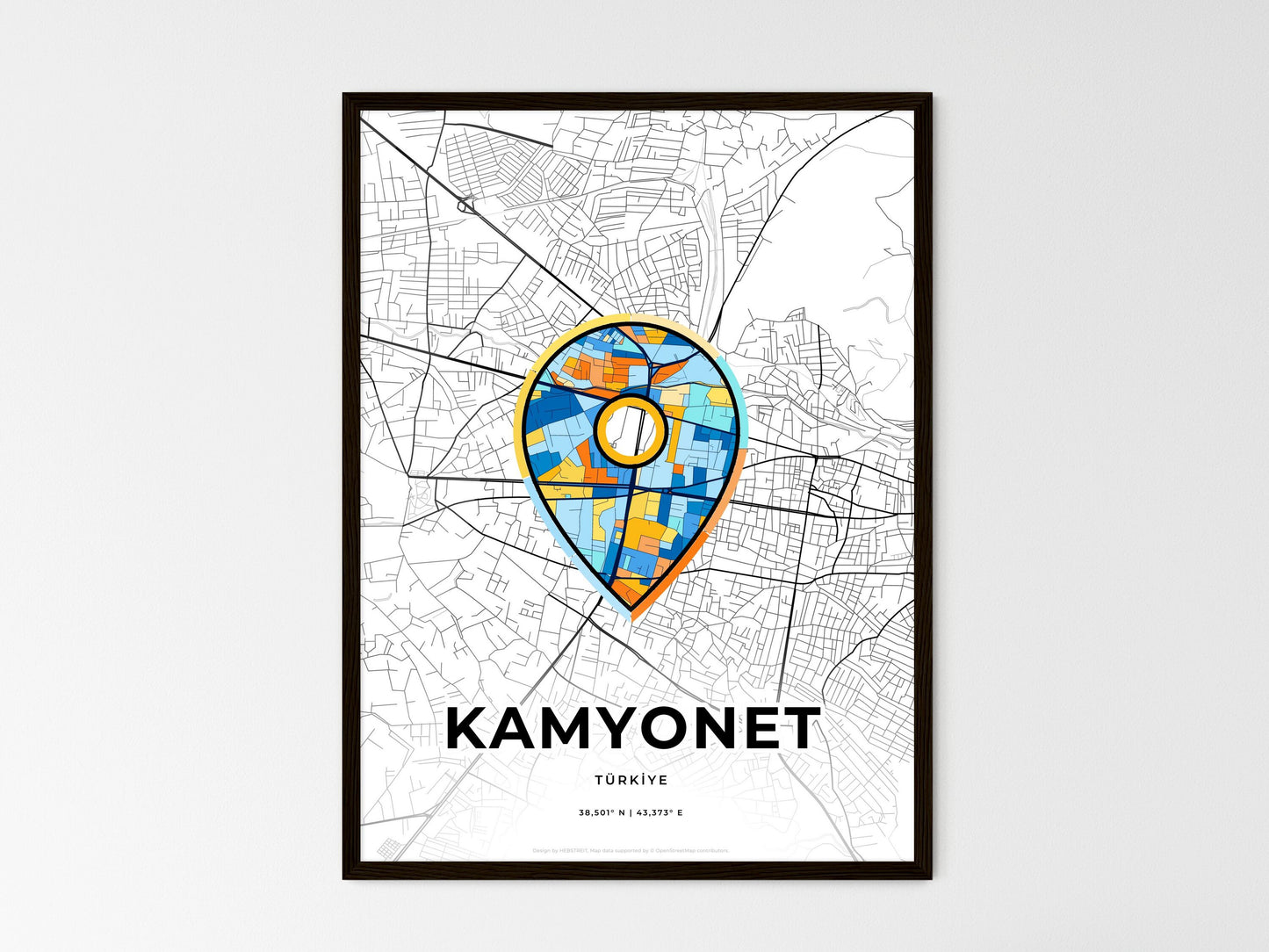 Van Turkey wedding art map with pointer icon