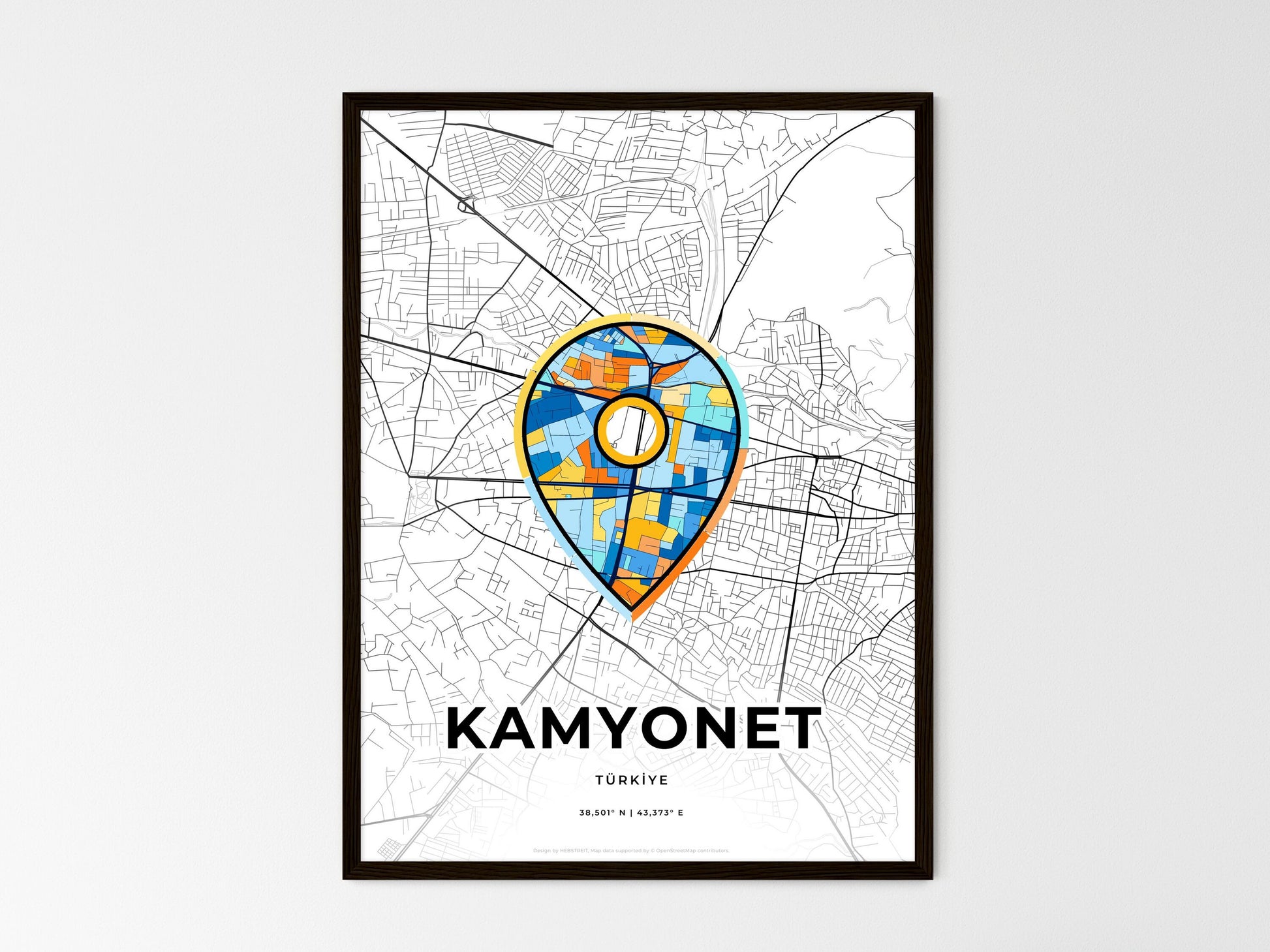 Van Turkey wedding art map with pointer icon