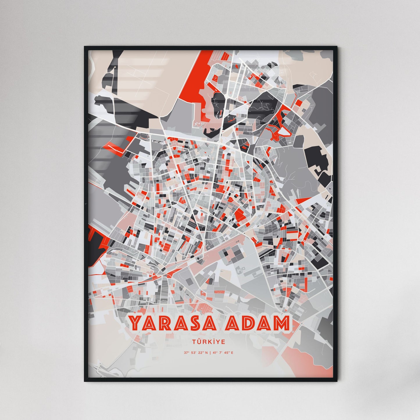 Colorful BATMAN TURKEY Fine Art Map Modern