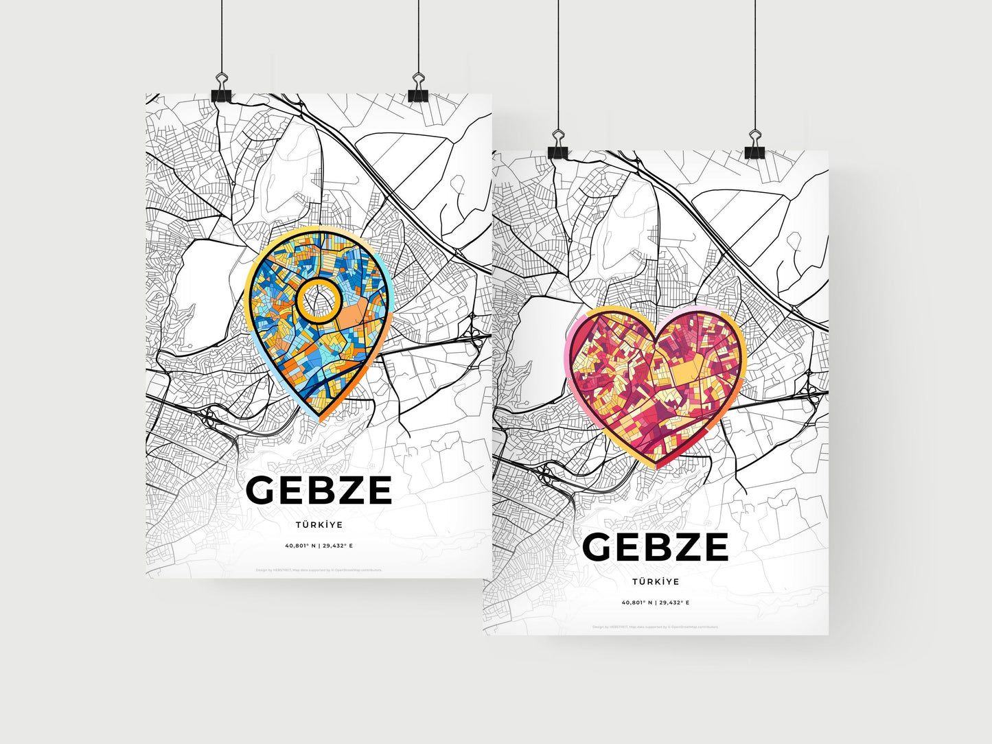 Gebze Turkey art print for couples
