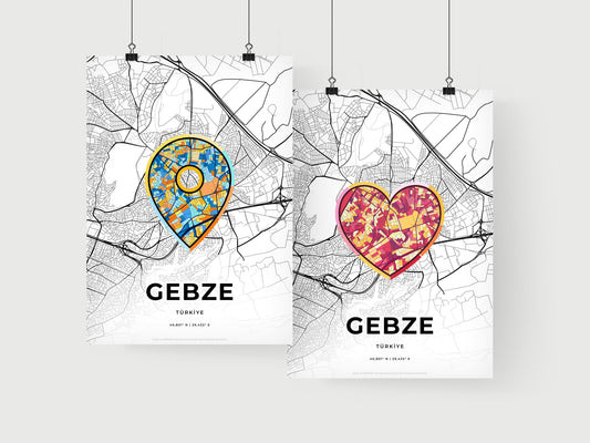 Gebze Turkey art print for couples