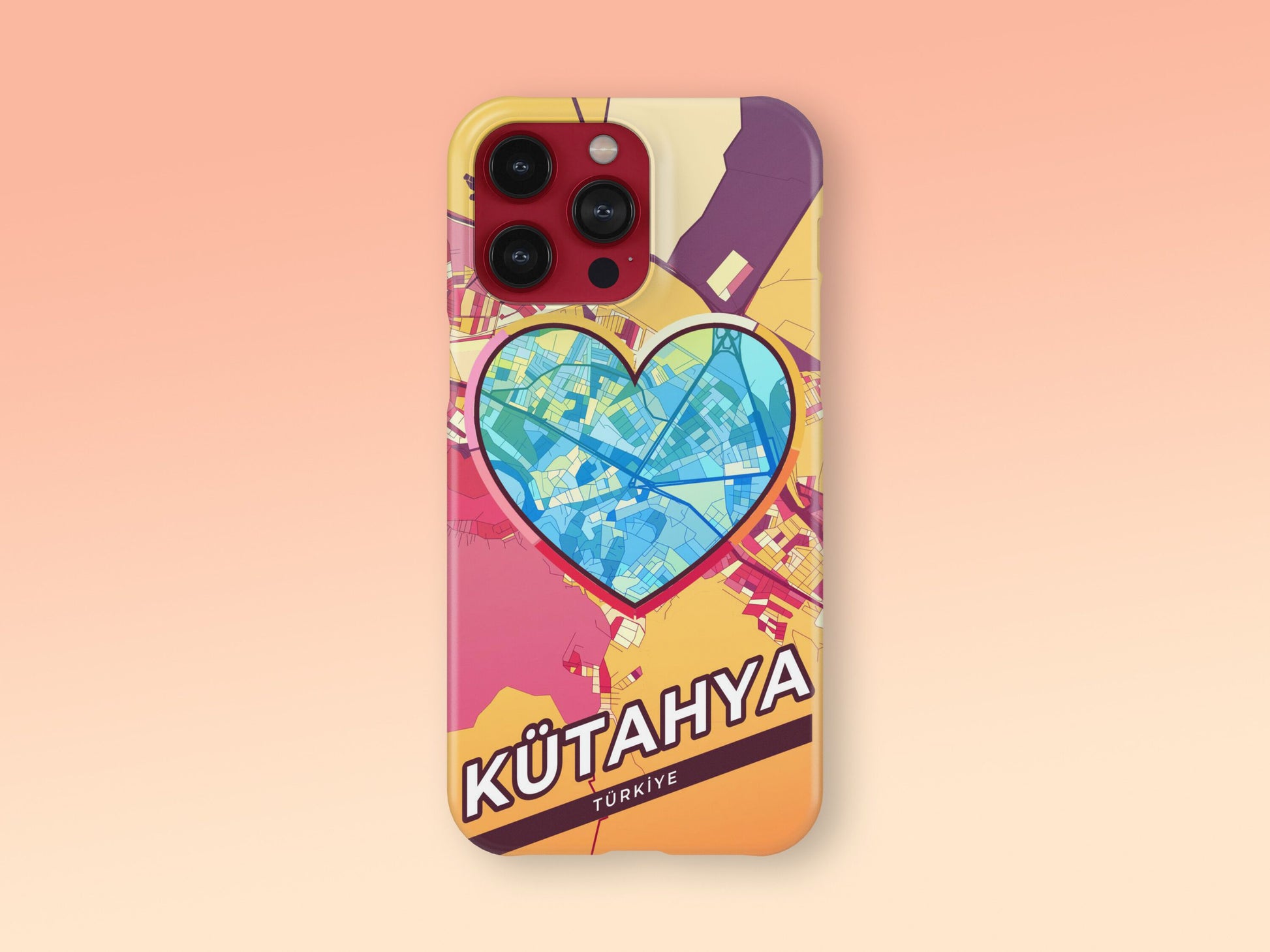 Kütahya Turkey slim phone case with colorful icon. Birthday, wedding or housewarming gift. Couple match cases. 2