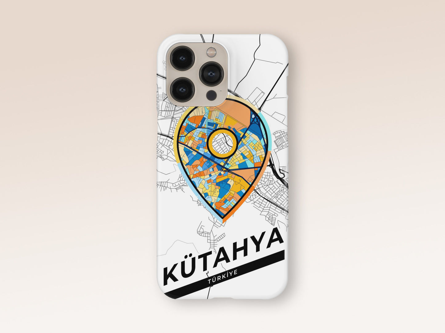 Kütahya Turkey slim phone case with colorful icon. Birthday, wedding or housewarming gift. Couple match cases. 1