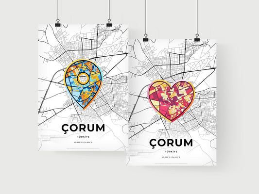 Çorum Turkey art print for couples