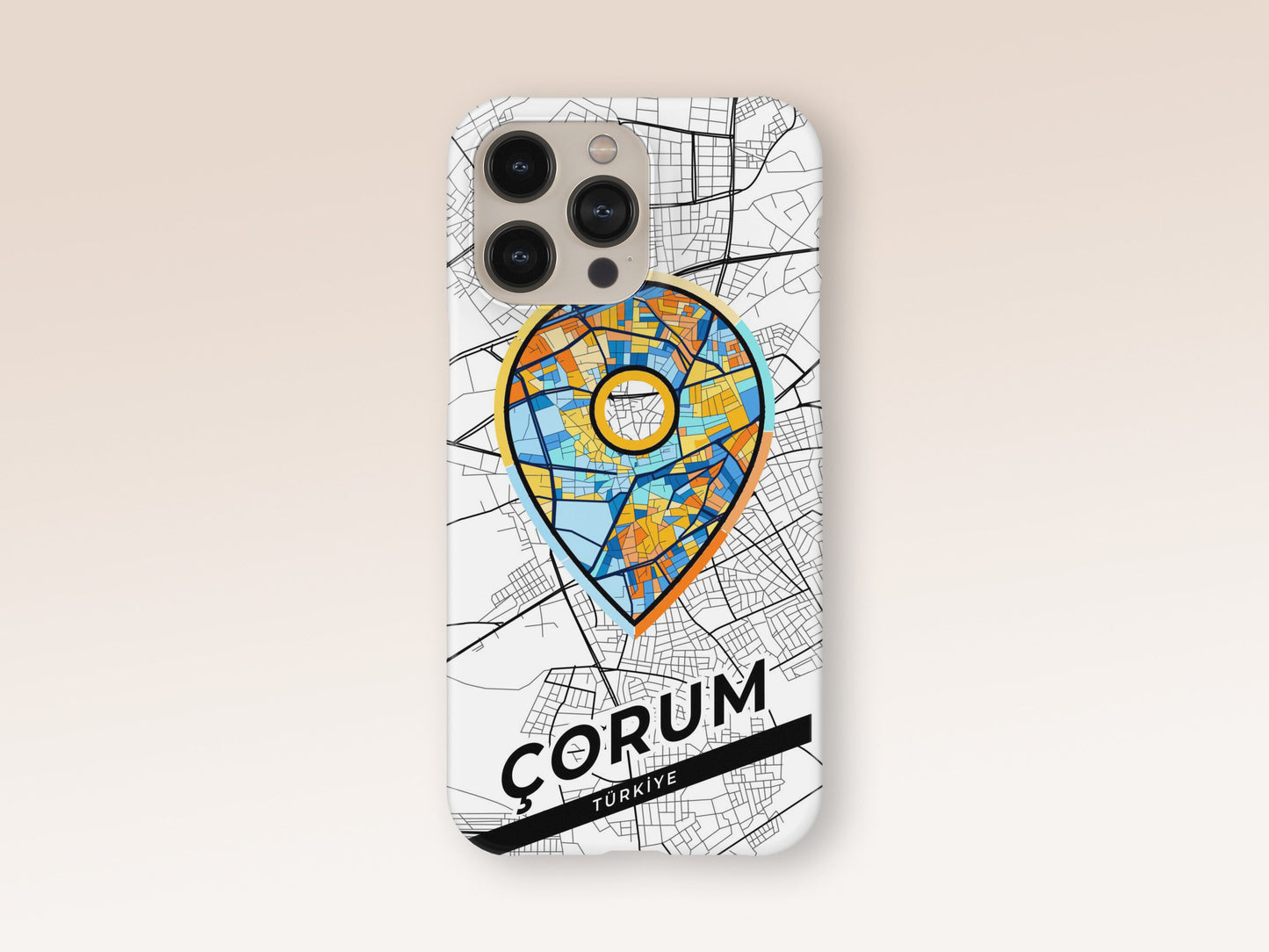 Çorum Turkey slim phone case with colorful icon. Birthday, wedding or housewarming gift. Couple match cases. 1