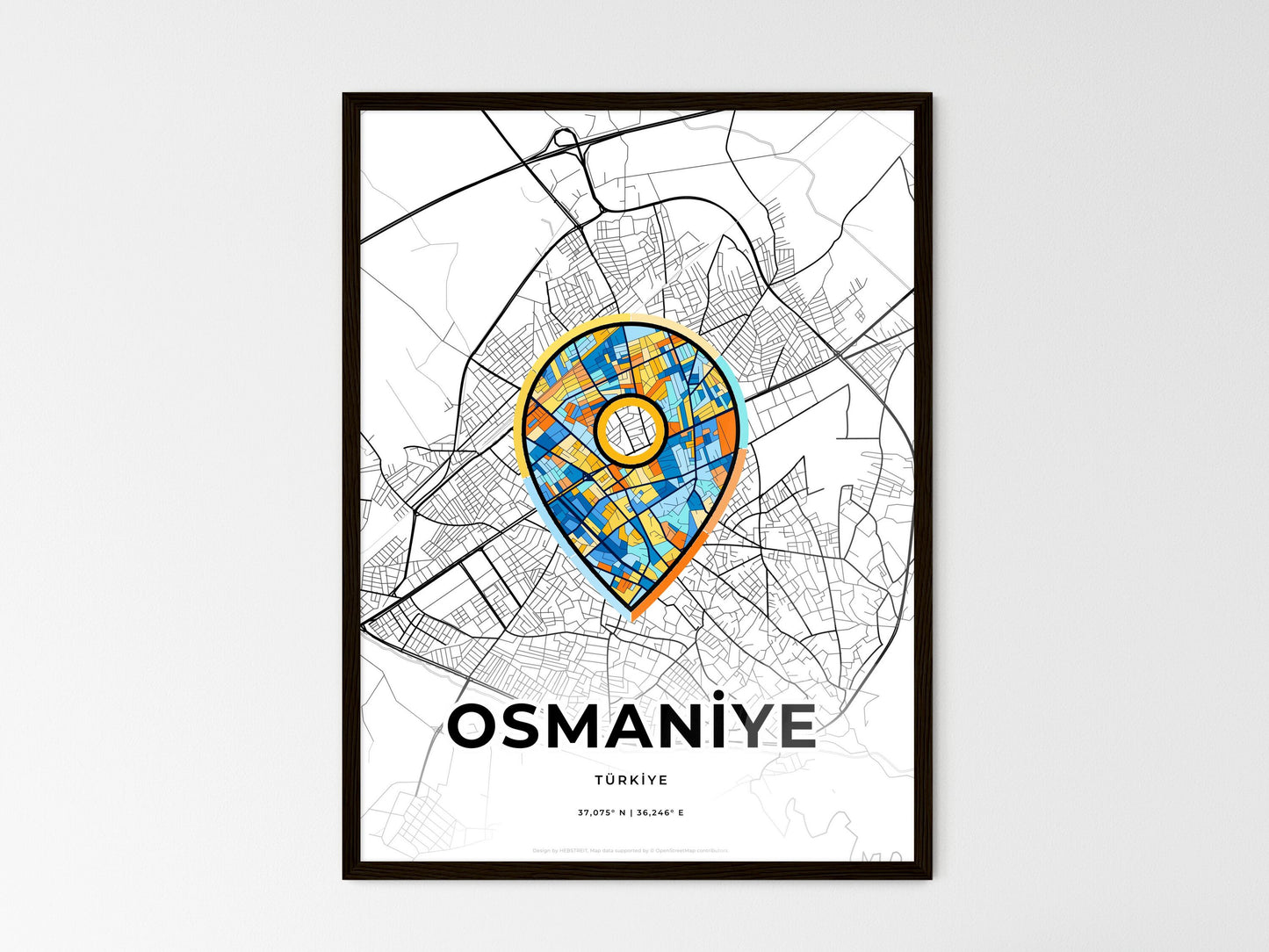 Osmaniye Turkey wedding art map with pointer icon