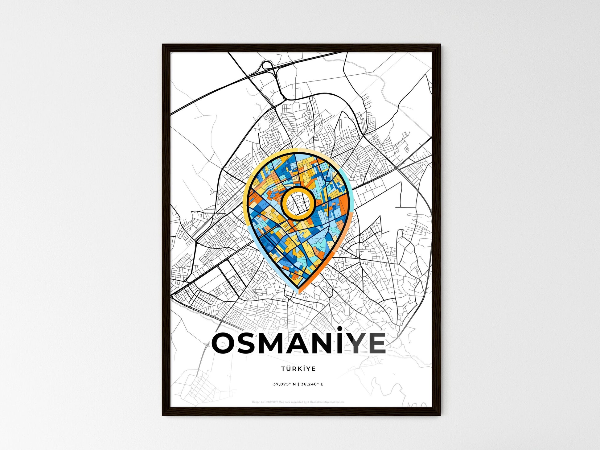 Osmaniye Turkey wedding art map with pointer icon
