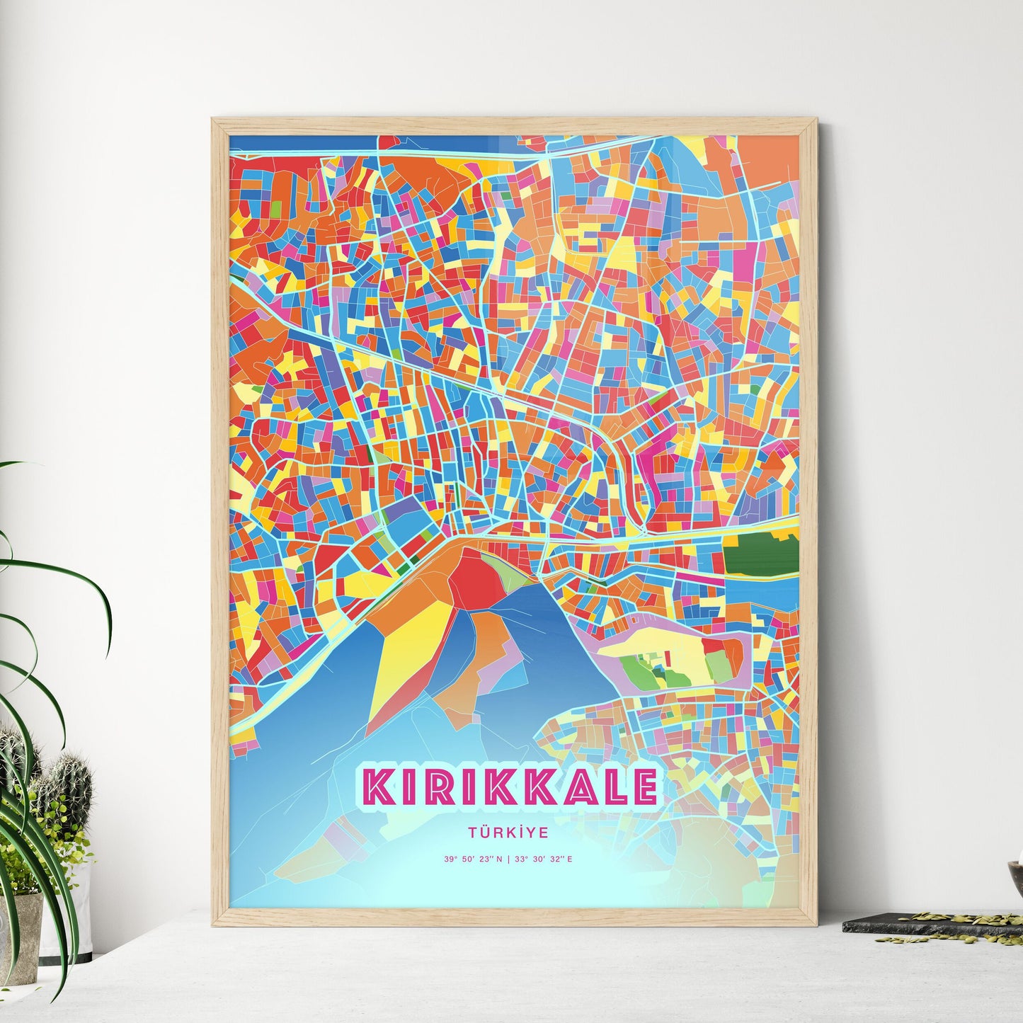 Colorful KIRIKKALE TURKEY Fine Art Map Crazy Colors