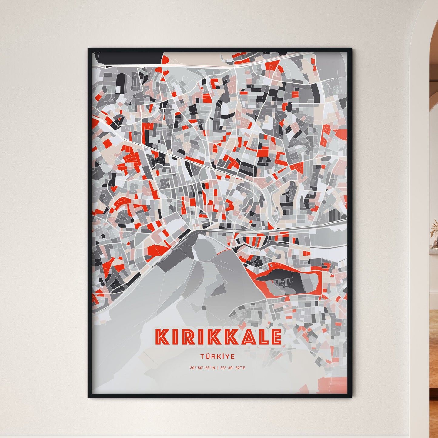 Colorful KIRIKKALE TURKEY Fine Art Map Modern