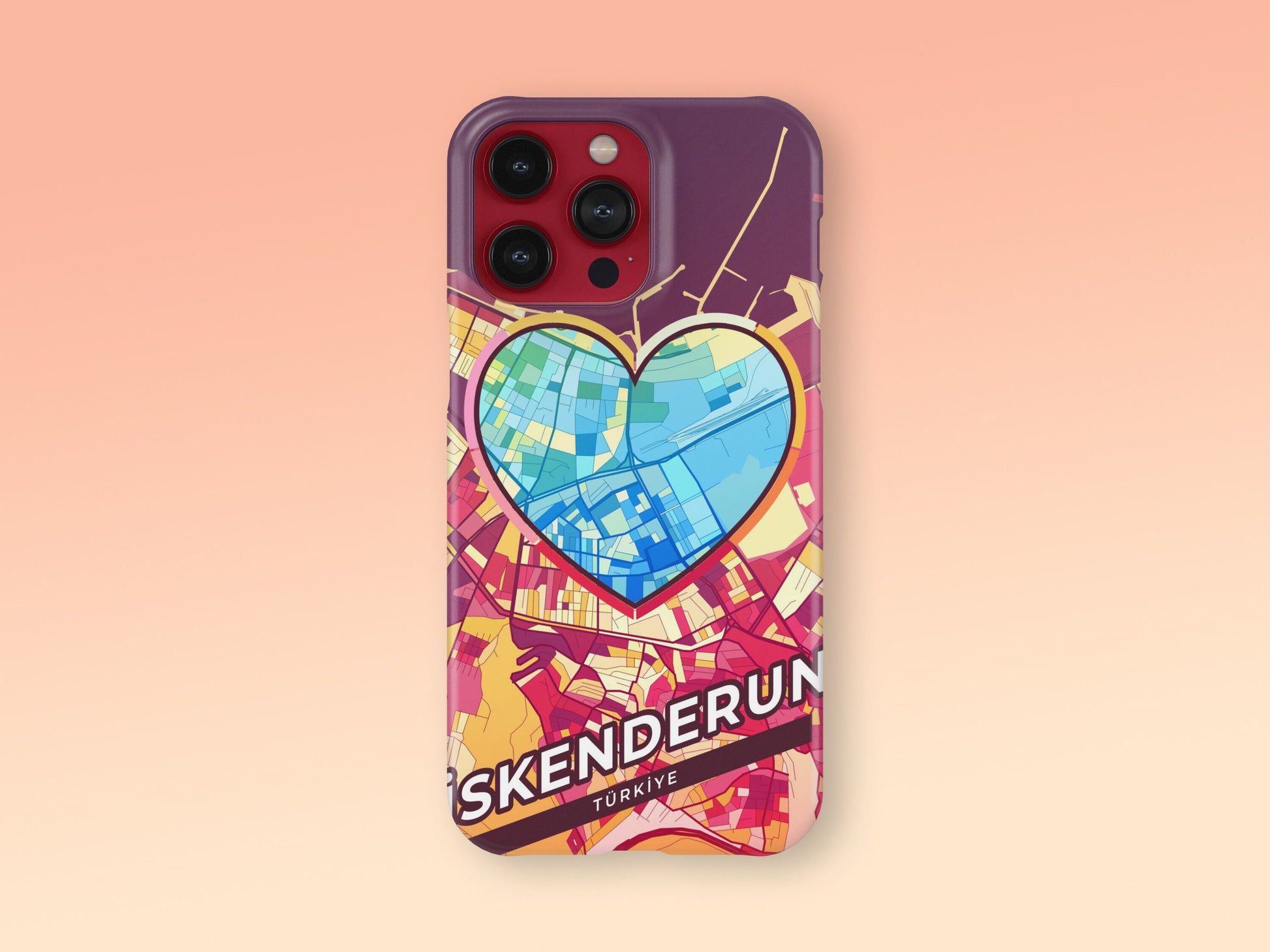 İskenderun Turkey slim phone case with colorful icon. Birthday, wedding or housewarming gift. Couple match cases. 2