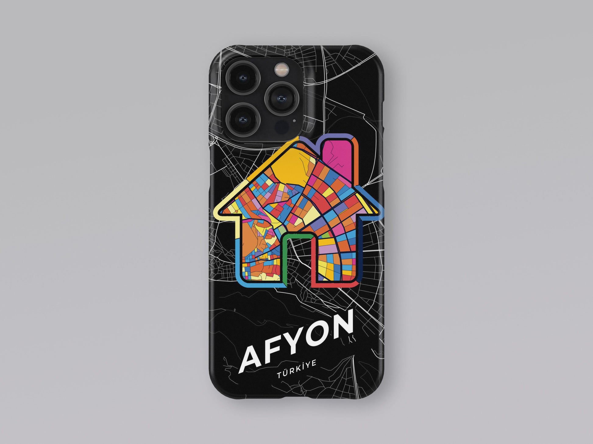 Afyon Turkey slim phone case with colorful icon. Birthday, wedding or housewarming gift. Couple match cases. 3