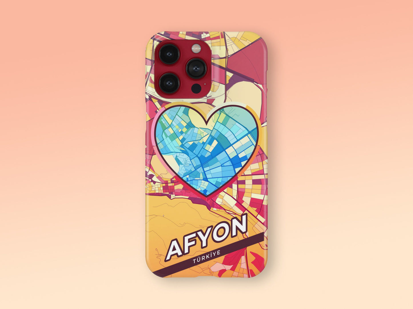 Afyon Turkey slim phone case with colorful icon. Birthday, wedding or housewarming gift. Couple match cases. 2