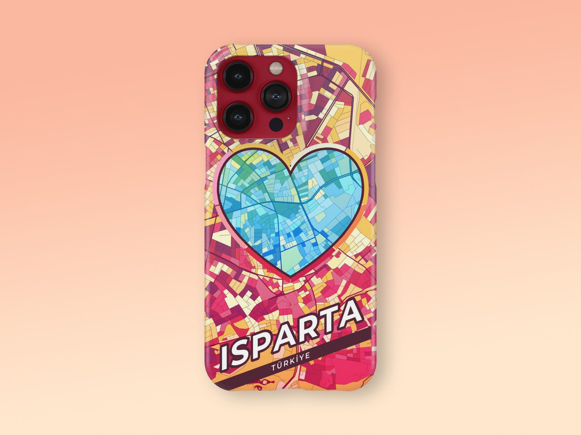 Isparta Turkey slim phone case with colorful icon. Birthday, wedding or housewarming gift. Couple match cases. 2