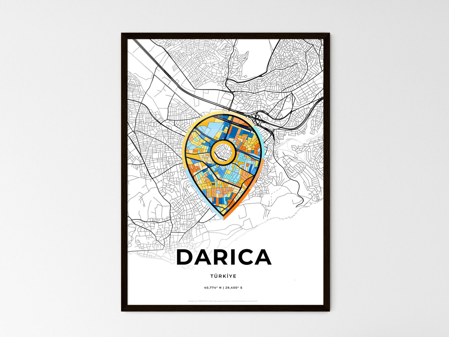 Darica Turkey wedding art map with pointer icon