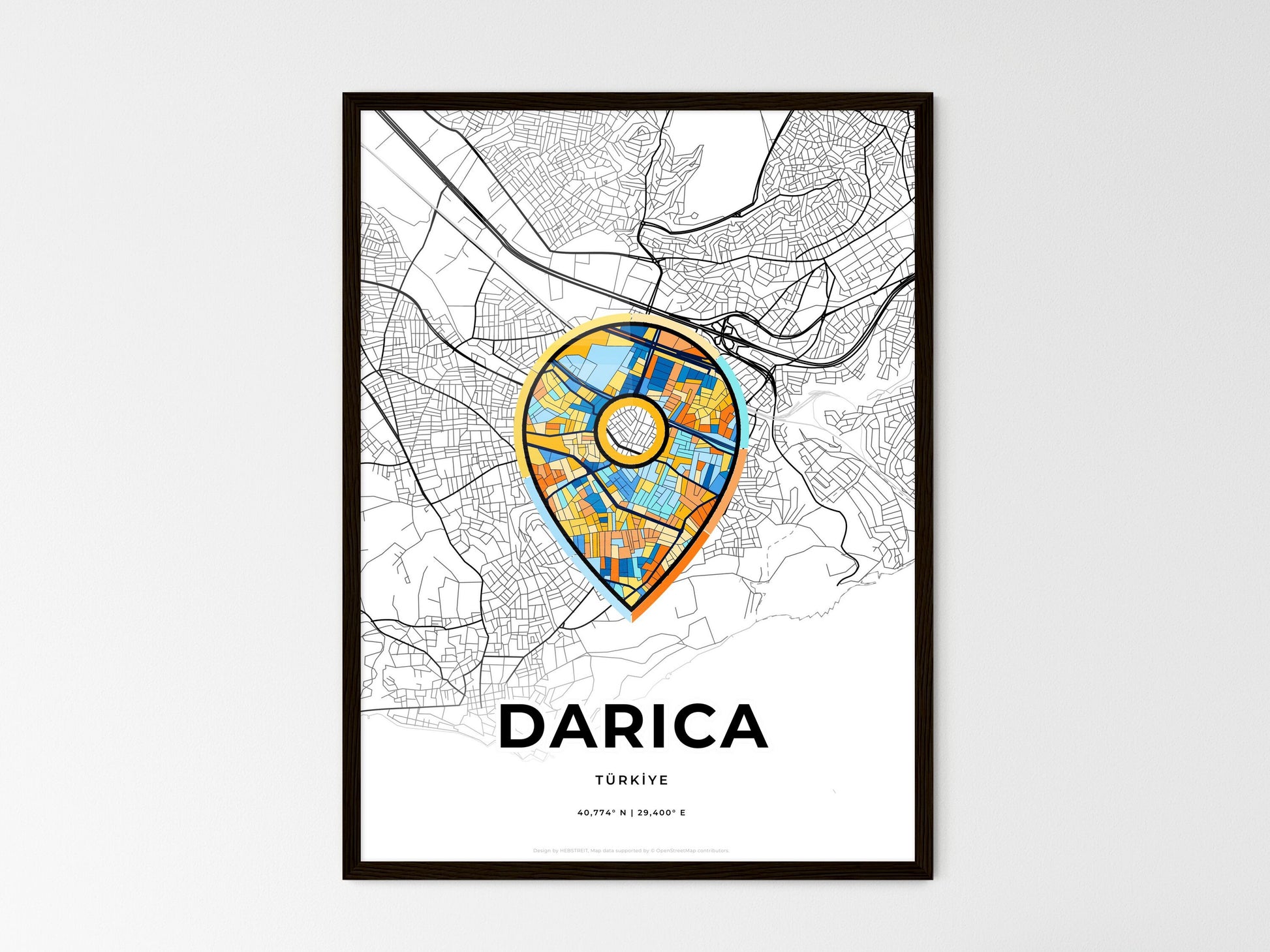 Darica Turkey wedding art map with pointer icon
