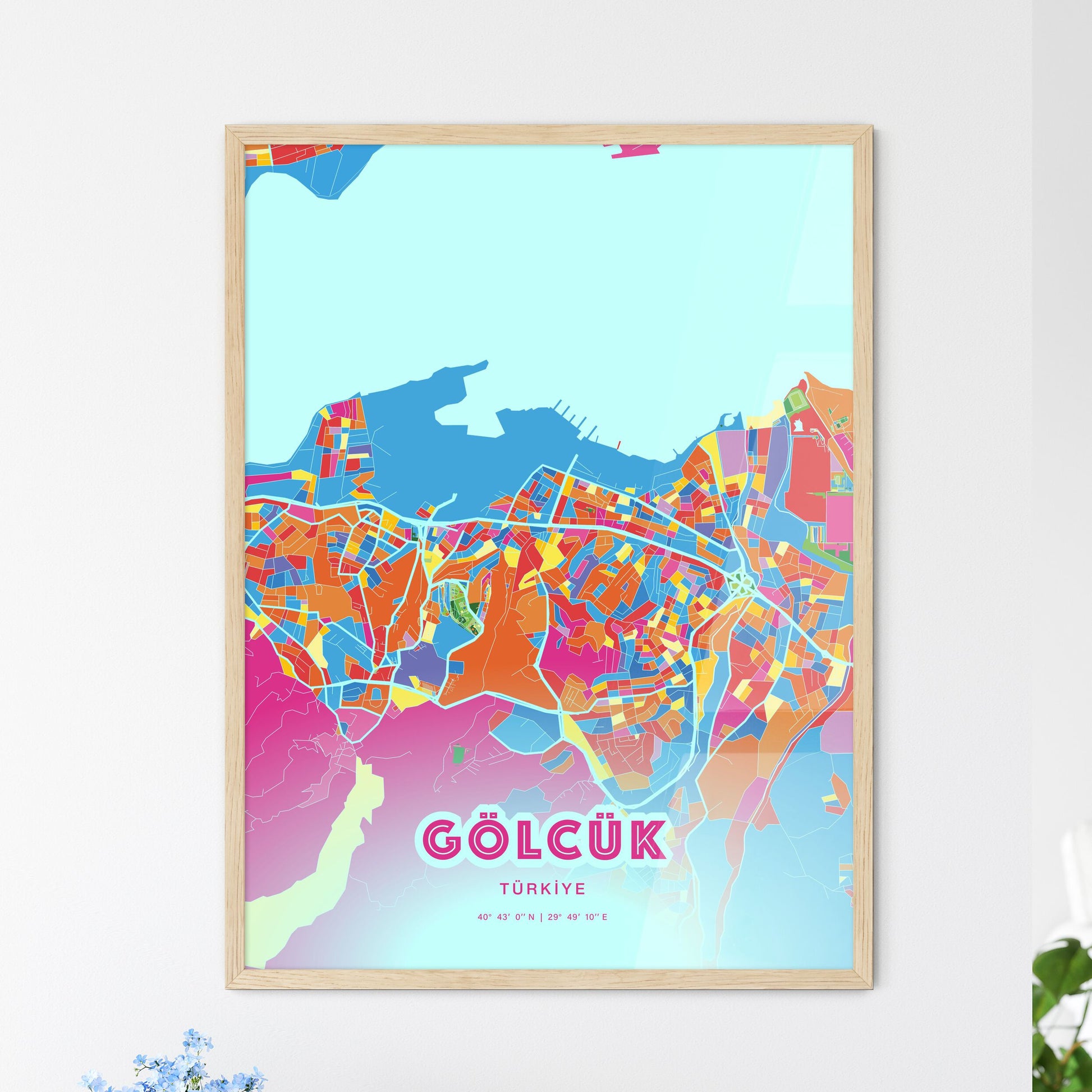 Colorful GÖLCÜK TURKEY Fine Art Map Crazy Colors
