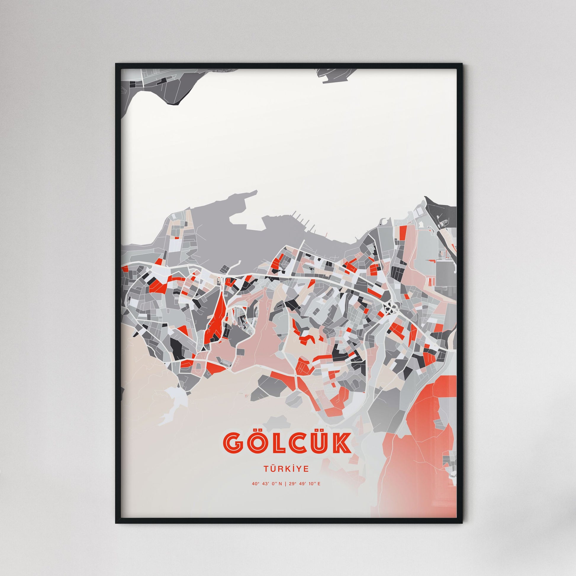 Colorful GÖLCÜK TURKEY Fine Art Map Modern